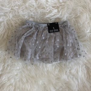 Silver/gray polka dot skort